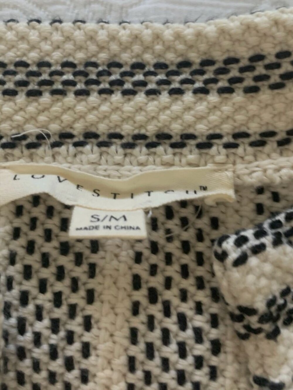 Ascot + Hart Lovestitch Baja Beach Cardigan Ecru Stripe Womens Size S/M Pockets - Picture 4 of 4